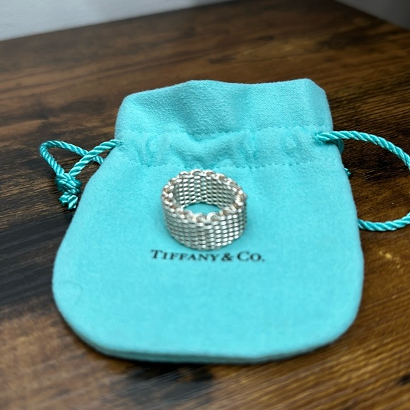 Tiffany & Co Sterling Silver Somerset Mesh Weave Ring - Picture 3 of 4
